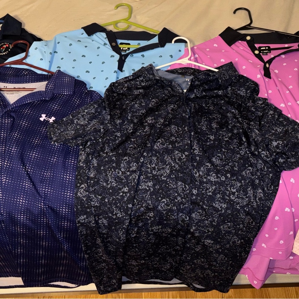 Golf Polo Bundle Lot: Variety Of Brands Include Under Armour, footjoy, And Puma